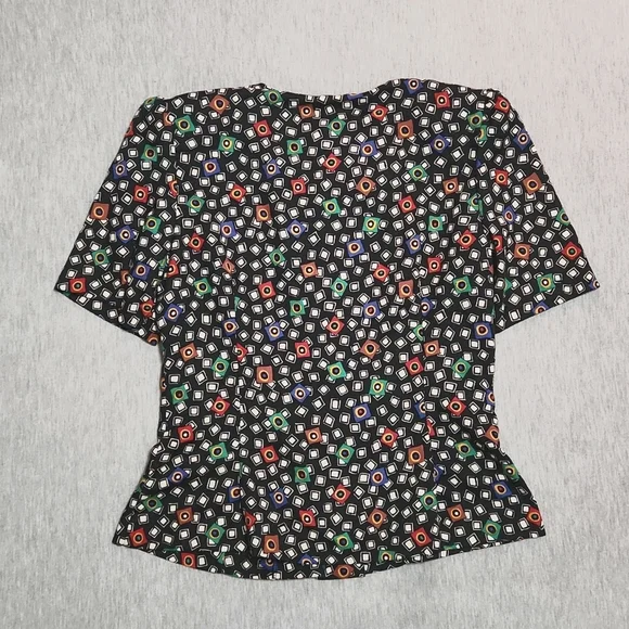 RARE!! Vintage 80's Funky Print Matching Midi Maxi Skirt & Button Up Blouse Set - Picture 9 of 17